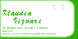 klaudia vizvari business card